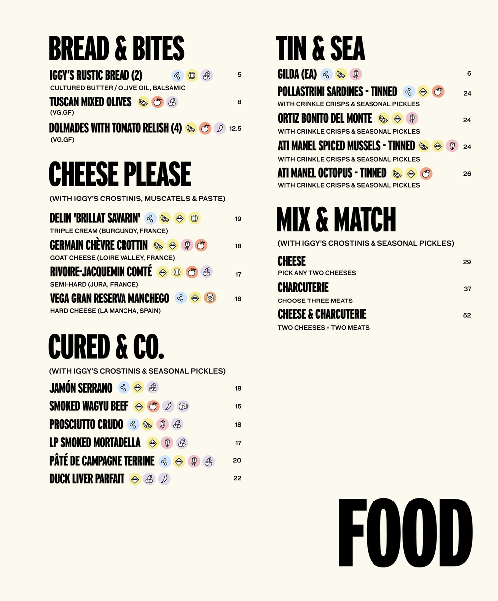 Food menu