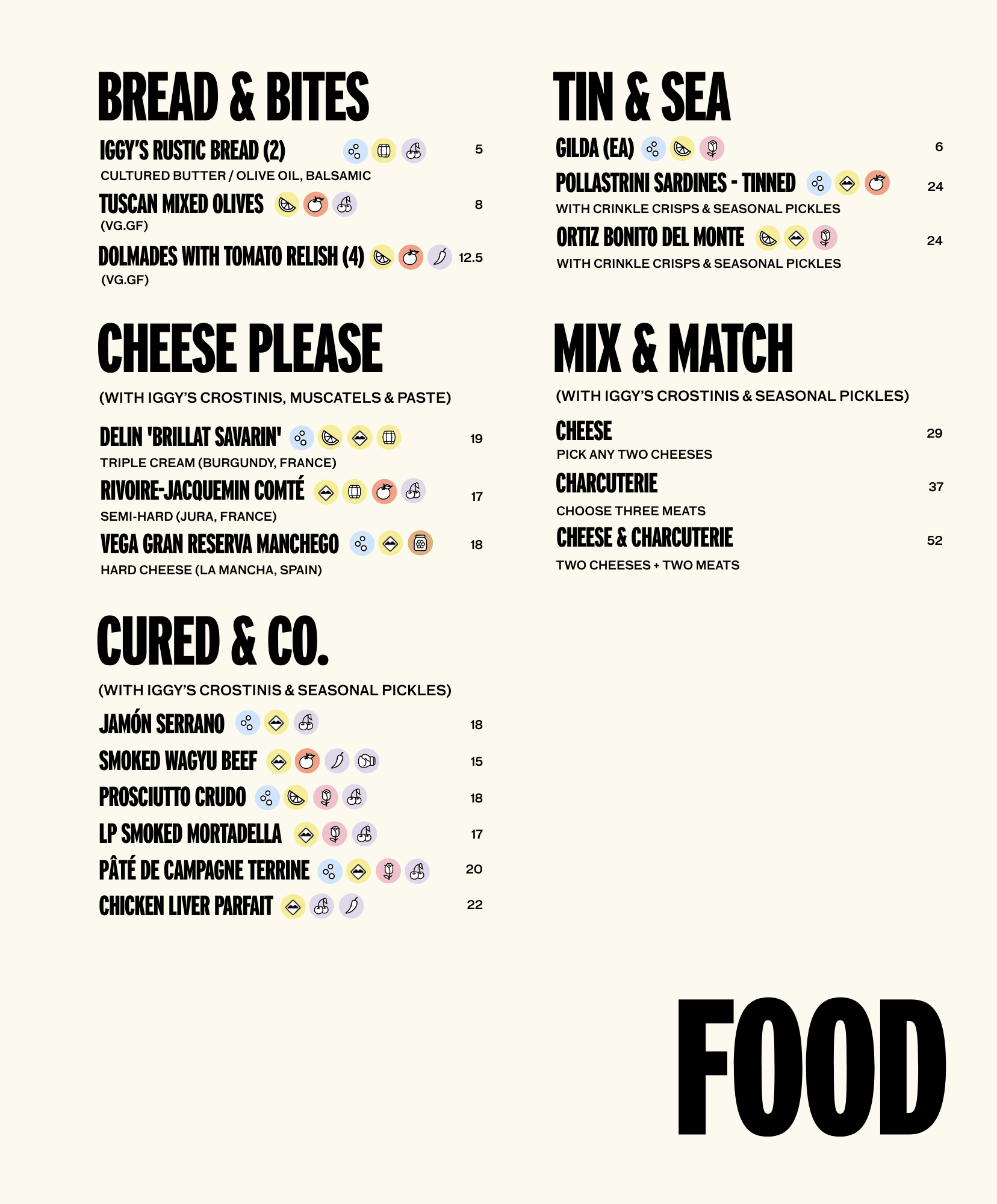 Food menu