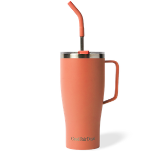 Large Insulated Straw Tumbler - Coral