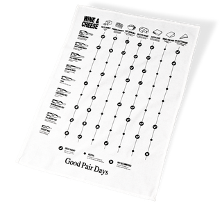 Tea Towel - Cheese & Wine
